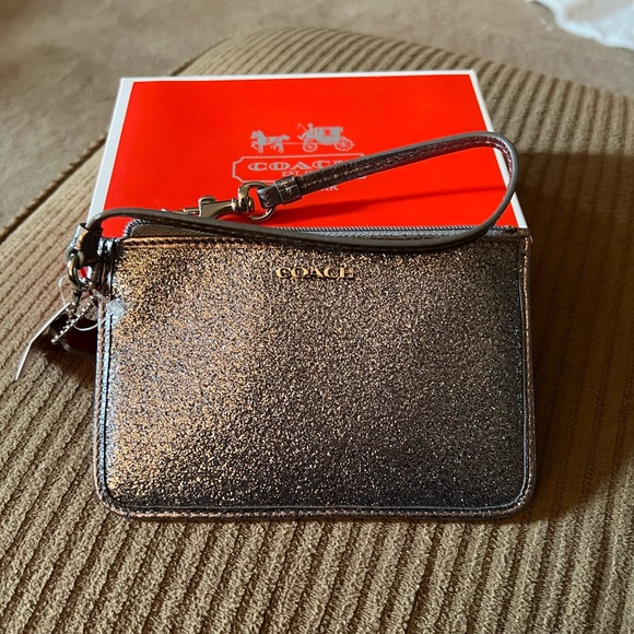 Coach Accessories - Coach nwt grayish/super cute wristlet small